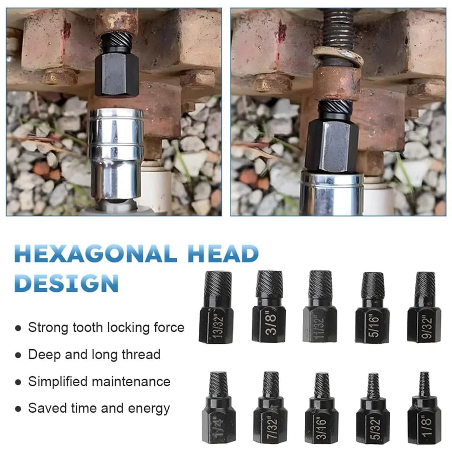 10X Broken Head Bolt Screw Cap Extractor Screw Hexagon Socket Bolt Removal Tool
