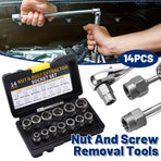 14PCS Nut Extractor Damaged Bolt Remover Tool Set High Hardness Anti-Slip