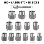 14PCS Nut Extractor Damaged Bolt Remover Tool Set High Hardness Anti-Slip
