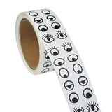 2 Rolls Cartoon Eye Stickers Self-Adhesive DIY Craft Paper for Handmade Projects - Front View