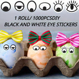 2 Rolls Cartoon Eye Stickers Self-Adhesive DIY Craft Paper for Handmade Projects - Top-Down View