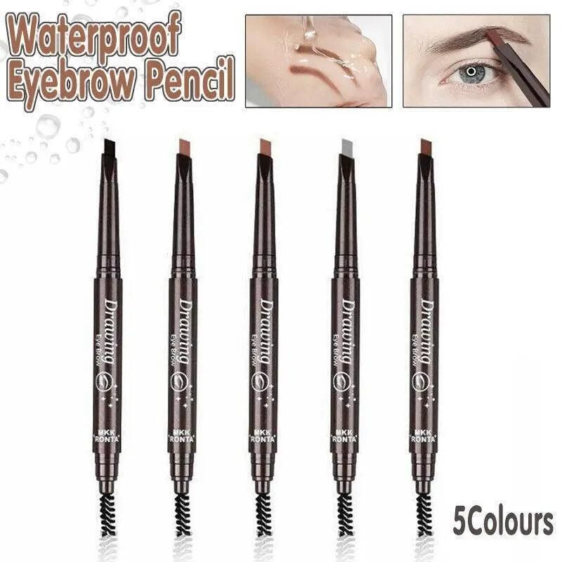 Waterproof Eyebrow Pencil Eye Brow Eyeliner Pen With Brush Makeup Cosmetic Tool - Grey