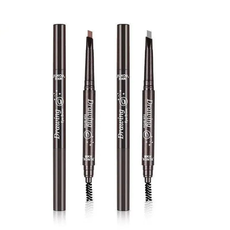 Waterproof Eyebrow Pencil Eye Brow Eyeliner Pen With Brush Makeup Cosmetic Tool - Grey