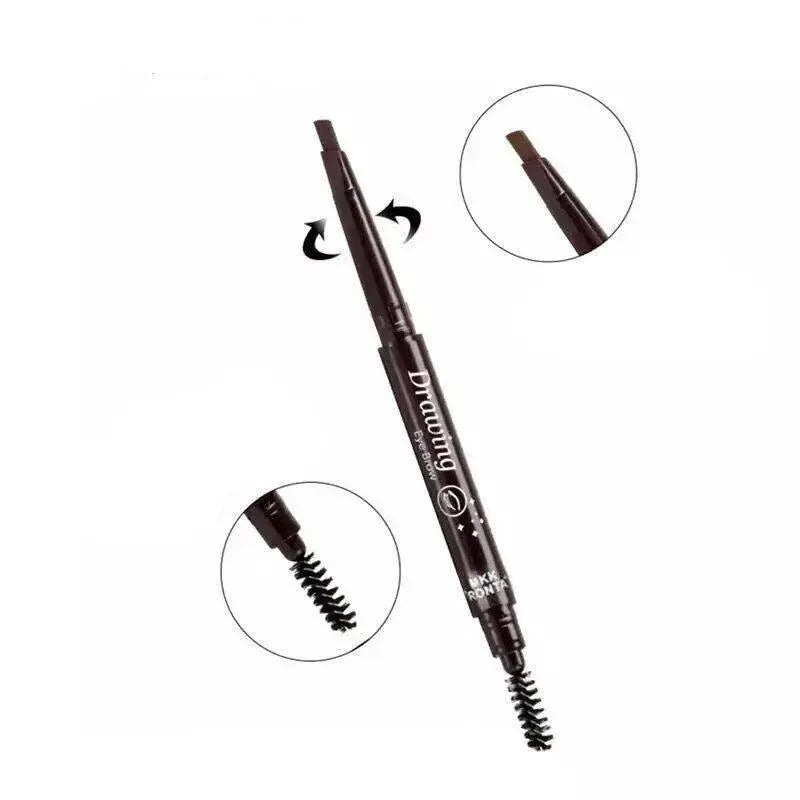 Waterproof Eyebrow Pencil Eye Brow Eyeliner Pen With Brush Makeup Cosmetic Tool - Grey