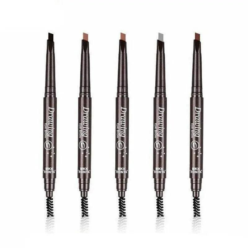 Waterproof Eyebrow Pencil Eye Brow Eyeliner Pen With Brush Makeup Cosmetic Tool - Grey
