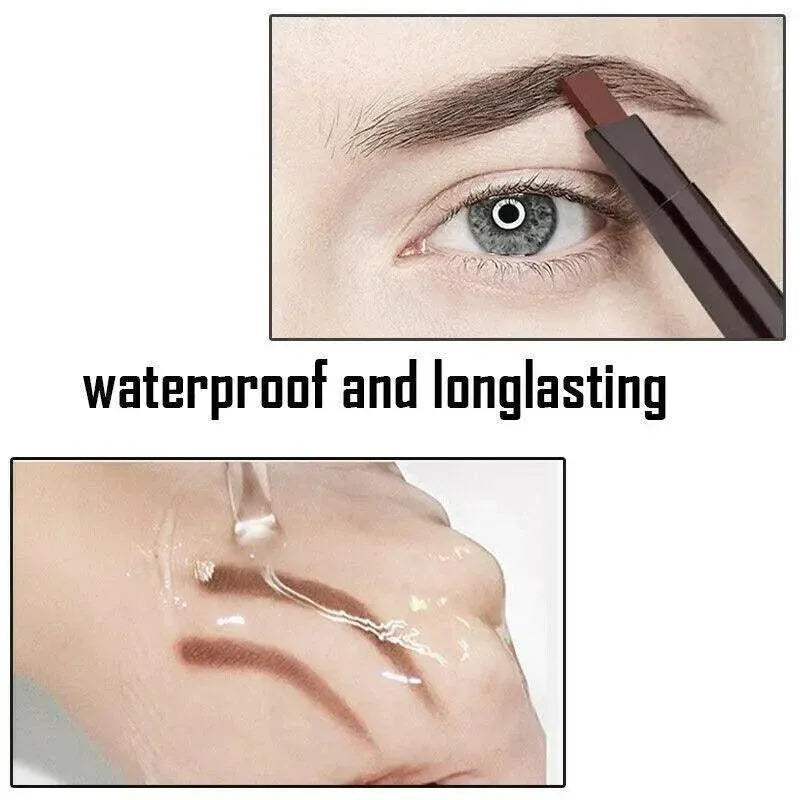 Waterproof Eyebrow Pencil Eye Brow Eyeliner Pen With Brush Makeup Cosmetic Tool - Grey