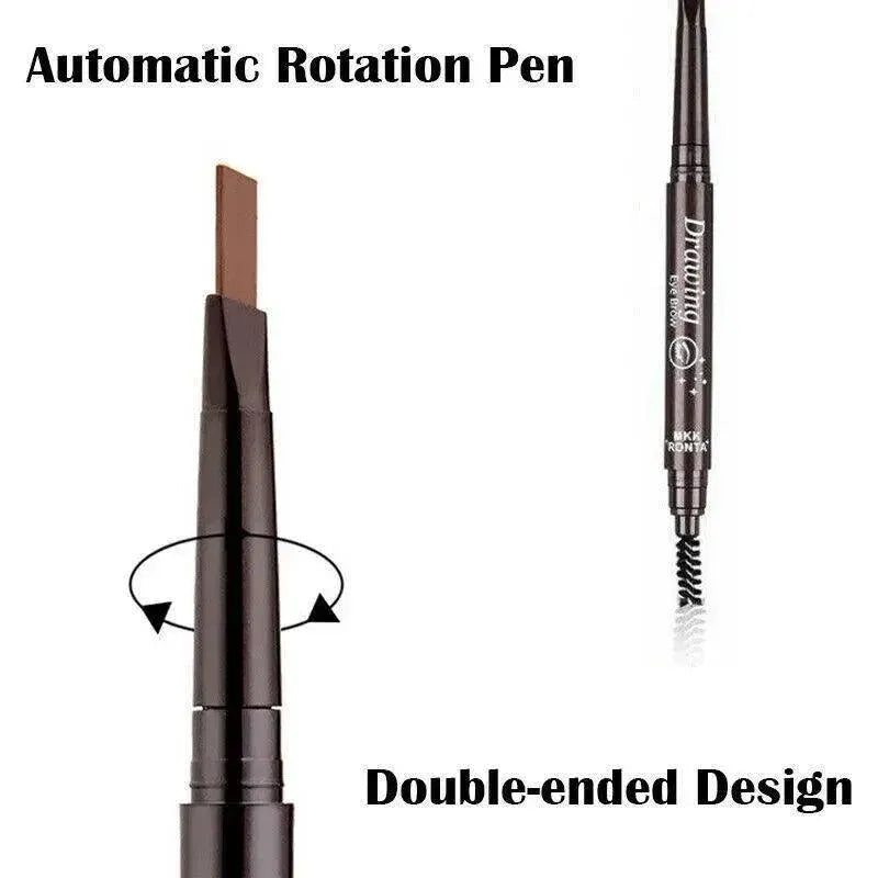 Waterproof Eyebrow Pencil Eye Brow Eyeliner Pen With Brush Makeup Cosmetic Tool - Grey