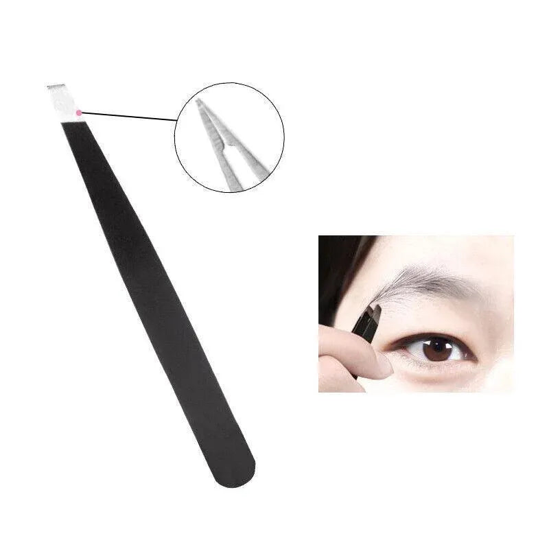3Pcs/Set Eyebrow Trimming Eyelash Brush Folding Tweezers Portable Makeup Tools