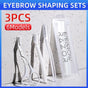 3Pcs Eyebrow Razor Set Facial Trimmer Shaver Blade Hair Remover Beauty Tool - White+Clear Eyebrow Razor+Scissor
