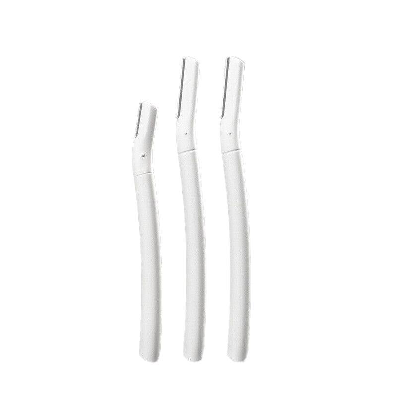 3Pcs Eyebrow Razor Set Facial Trimmer Shaver Blade Hair Remover Beauty Tool - White+Clear Eyebrow Razor+Scissor