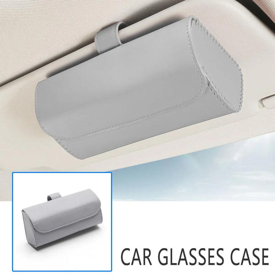 Car Glasses Clip Multifunctional Sun Visor Glasses Holder Storage Case Organizer - Grey