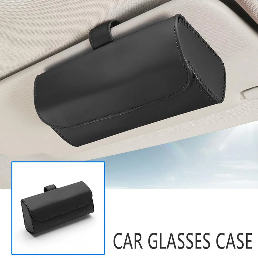 Car Glasses Clip Multifunctional Sun Visor Glasses Holder Storage Case Organizer - Grey