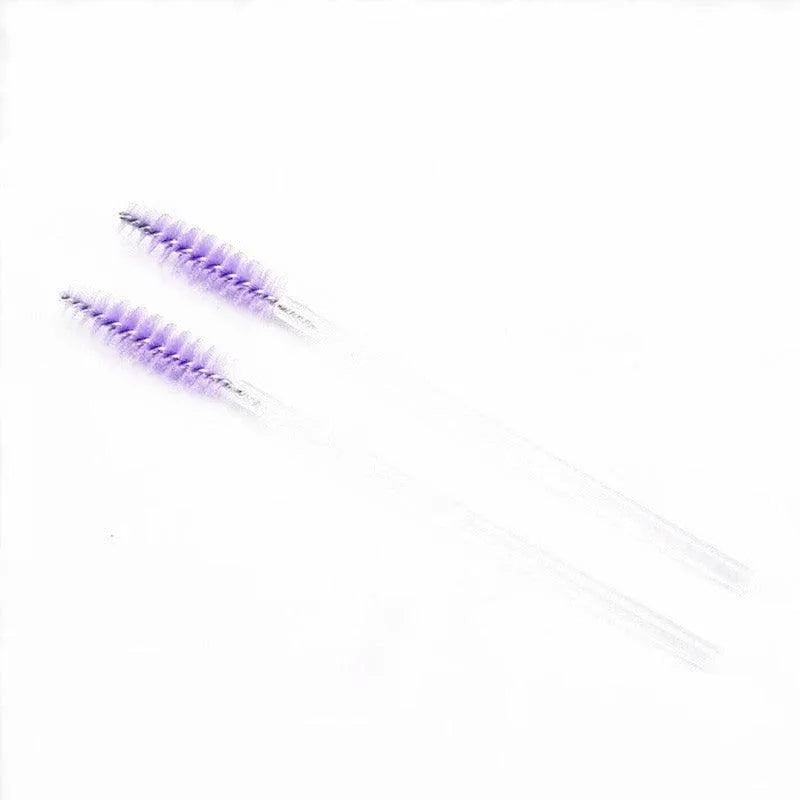 50X Disposable Mascara Wands Eyelash Brushes Applicator Lash Extension Brush - Purple+Clear