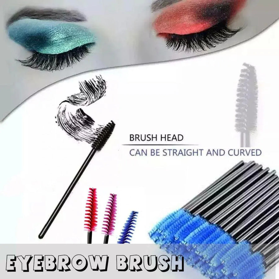50X Disposable Mascara Wands Eyelash Brushes Applicator Lash Extension Brush - Purple+Clear