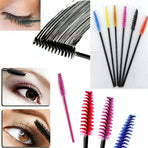 50X Disposable Mascara Wands Eyelash Brushes Applicator Lash Extension Brush - Purple+Clear