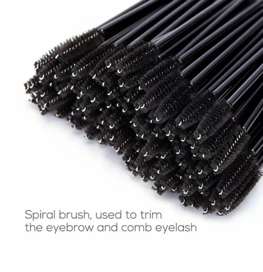 50X Disposable Mascara Wands Eyelash Brushes Applicator Lash Extension Brush - Purple+Clear