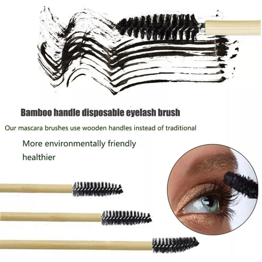 50X Disposable Mascara Wands Eyelash Brushes Applicator Lash Extension Brush - Purple+Clear