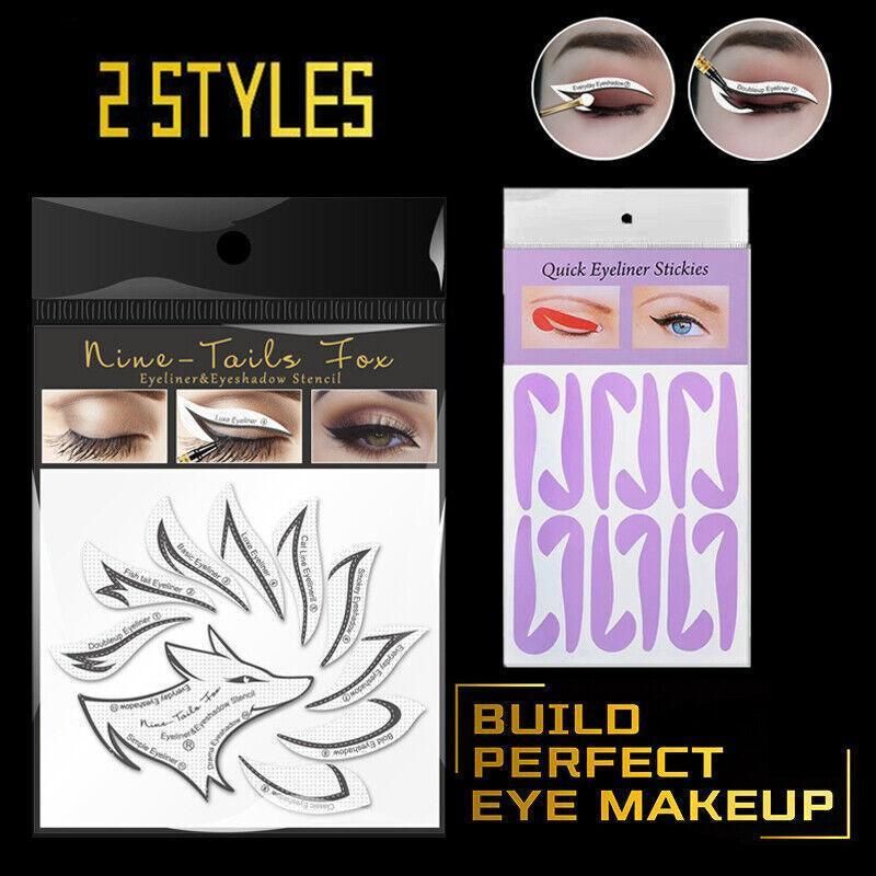 Eyeliner Eyeshadow Stencil Set Eye Makeup Fox Template Non-Woven 12 Styles Cards - A (2PCS)