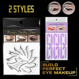 Eyeliner Eyeshadow Stencil Set Eye Makeup Fox Template Non-Woven 12 Styles Cards - A (2PCS) - Front View
