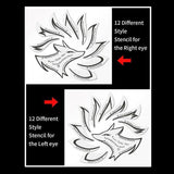 Eyeliner Eyeshadow Stencil Set Eye Makeup Fox Template Non-Woven 12 Styles Cards - A (2PCS) - Top-Down View