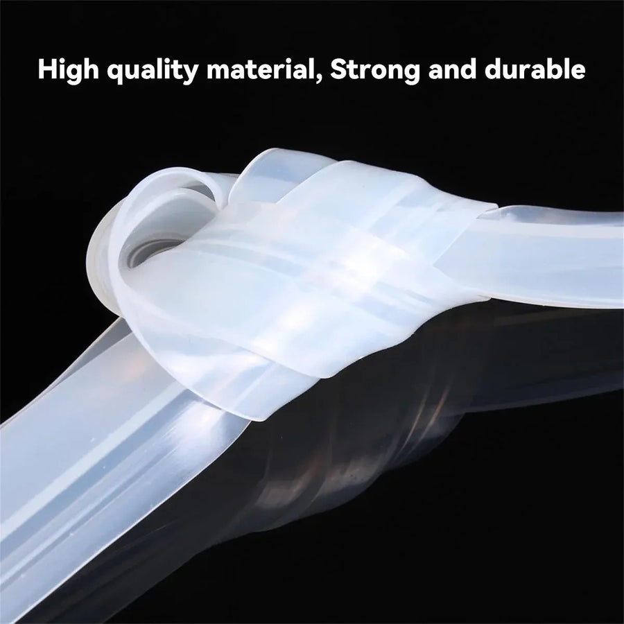 Transparent Silicone Seal Strip in F Shape for Glass Doors Windows - 1cm x 100cm