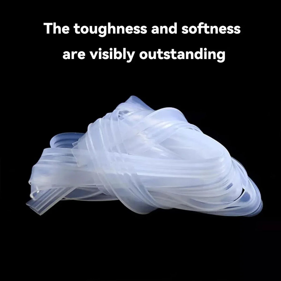 Transparent Silicone Seal Strip in F Shape for Glass Doors Windows - 1.2cm x 100cm