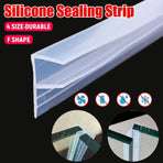 Transparent Silicone Seal Strip in F Shape for Glass Doors Windows - 0.8cm x 100cm