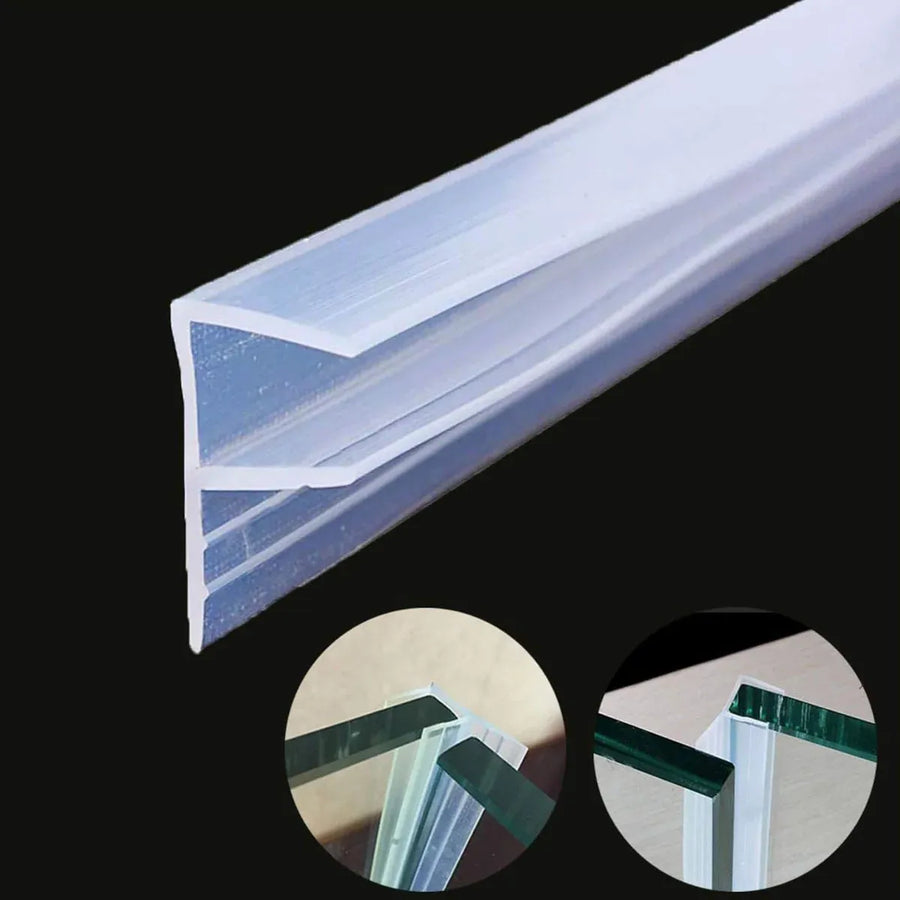 Transparent Silicone Seal Strip in F Shape for Glass Doors Windows - 0.8cm x 100cm