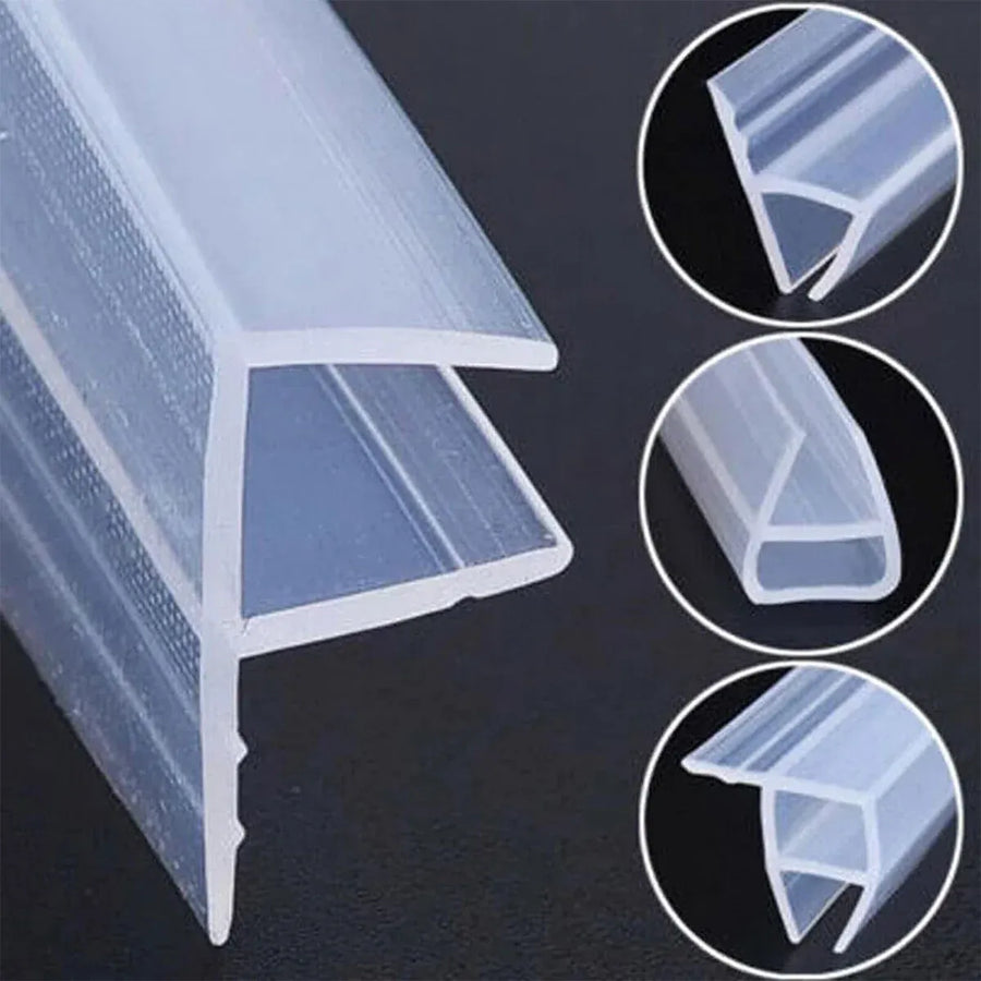 Transparent Silicone Seal Strip in F Shape for Glass Doors Windows - 0.8cm x 100cm