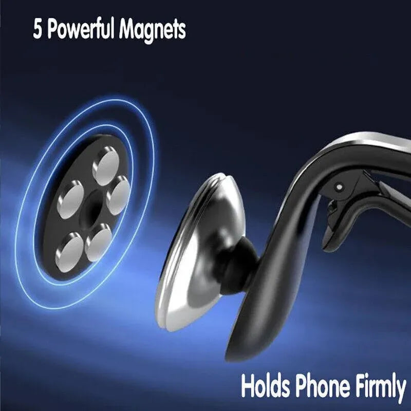 Universal Car Phone Holder Mini 360 Degree Rotating Air Vent Mount Clip Stand - Black