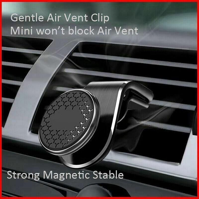 Universal Car Phone Holder Mini 360 Degree Rotating Air Vent Mount Clip Stand - Black