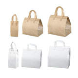 50pcs Thermal Insulation Packing Bag Non Woven Milk Tea Cake Food Storage Bag - White-27x12x10cm - Front View