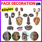 Old Man Tree Hugger Garden Peeker Yard Outdoor Sculpture Whimsical Face Decor - B