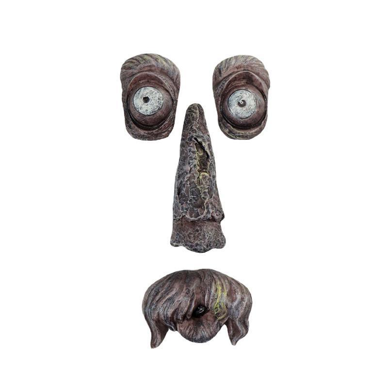 Old Man Tree Hugger Garden Peeker Yard Outdoor Sculpture Whimsical Face Decor - B