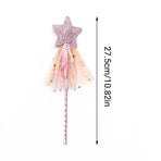 4pcs Sequin Fairy Wand Magic Pentagram Wand for Girls Party Favor Set