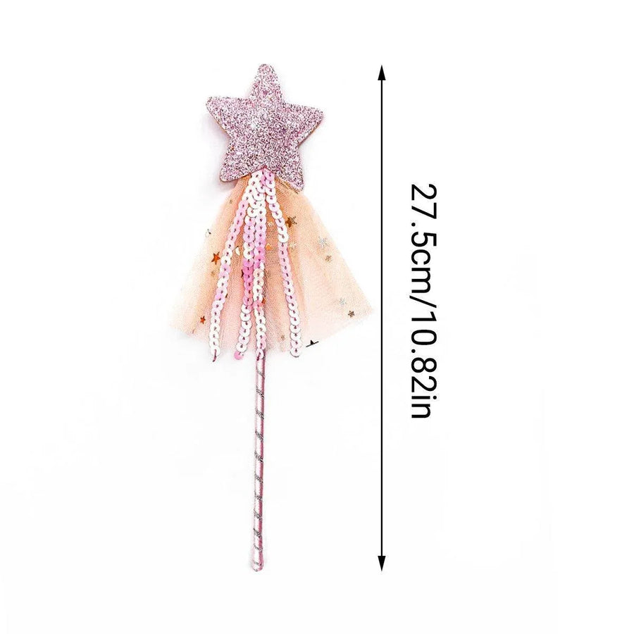 4pcs Sequin Fairy Wand Magic Pentagram Wand for Girls Party Favor Set