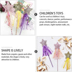 4pcs Sequin Fairy Wand Magic Pentagram Wand for Girls Party Favor Set