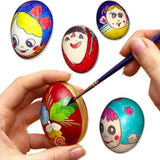 Plastic Painting Eggs DIY Toy Fake Eggs Colourful Drawing Craft Durable Egg - 6PCS - Top-Down View