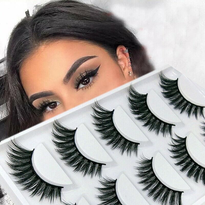 5 Pairs 3D Natural Thick False Fake Eyelashes Eye Lashes Mink Makeup Extension - G800