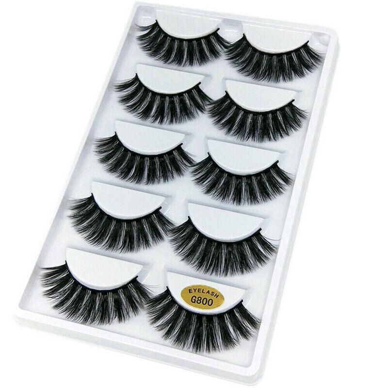 5 Pairs 3D Natural Thick False Fake Eyelashes Eye Lashes Mink Makeup Extension - G803
