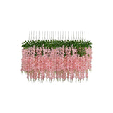 12X Artificial Silk Fake Flower Garland Vine Wisteria Leaf Hanging Wedding Decor - White - Close-Up Angle