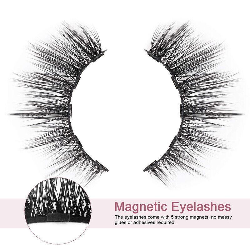 Magnetic False Eyelashes Natural Eye Lashes Extension Liquid Eyeliner Tweezer - Model 15