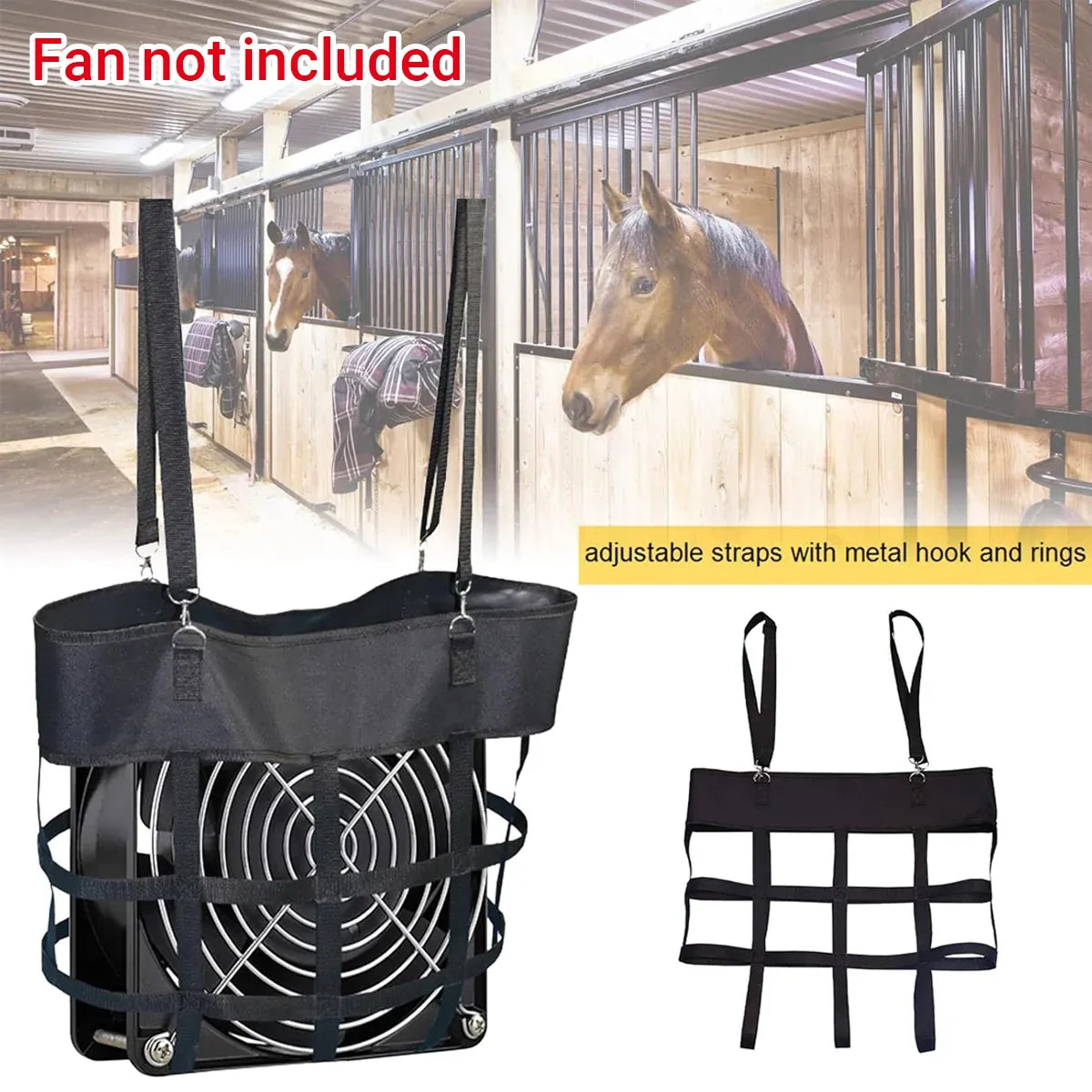 Hanging Stable Fan Bag Portable Durable for Barn Horse Stall Cover