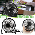 USB Desk Fan 4 Inch Metal Frame Black Portable Table Fan, 1 Piece