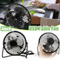 USB Desk Fan 4 Inch Metal Frame Black Portable Table Fan, 1 Piece
