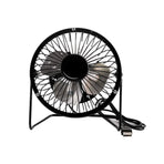 USB Desk Fan 4 Inch Metal Frame Black Portable Table Fan, 1 Piece