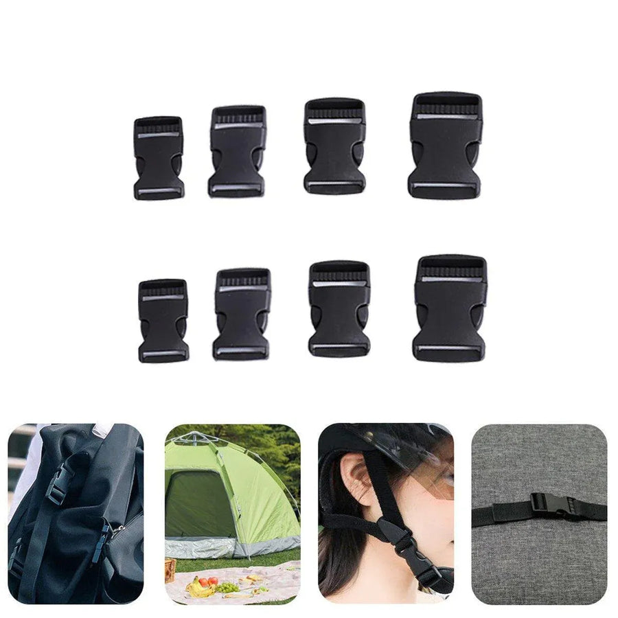 10pcs Black Plastic Buckle Clips for School Bag Backpack Strap Multifunctional - 32mm