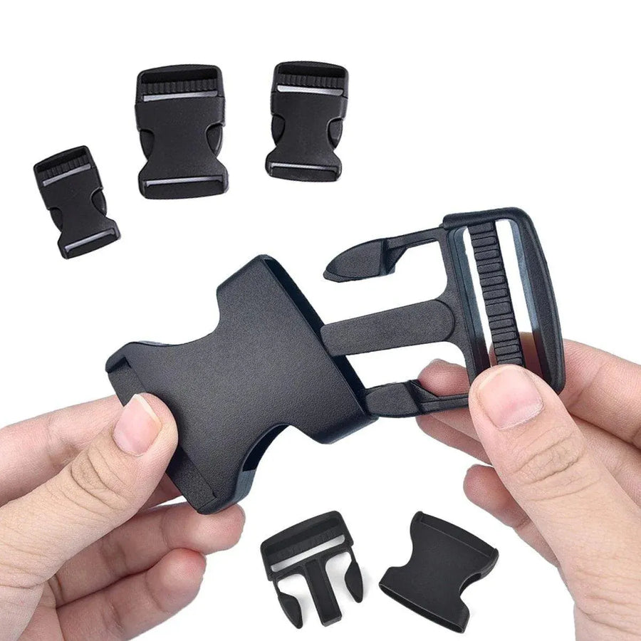 10pcs Black Plastic Buckle Clips for School Bag Backpack Strap Multifunctional - 32mm