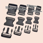 10pcs Black Plastic Buckle Clips for School Bag Backpack Strap Multifunctional - 38mm