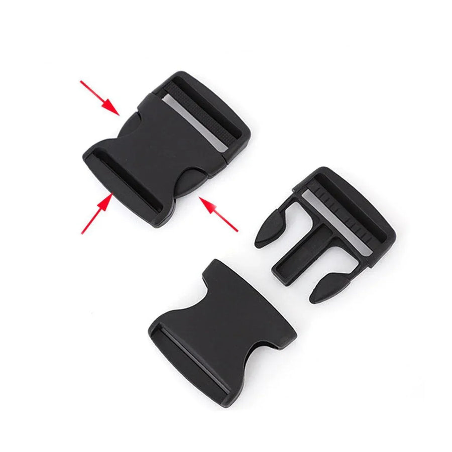 10pcs Black Plastic Buckle Clips for School Bag Backpack Strap Multifunctional - 38mm